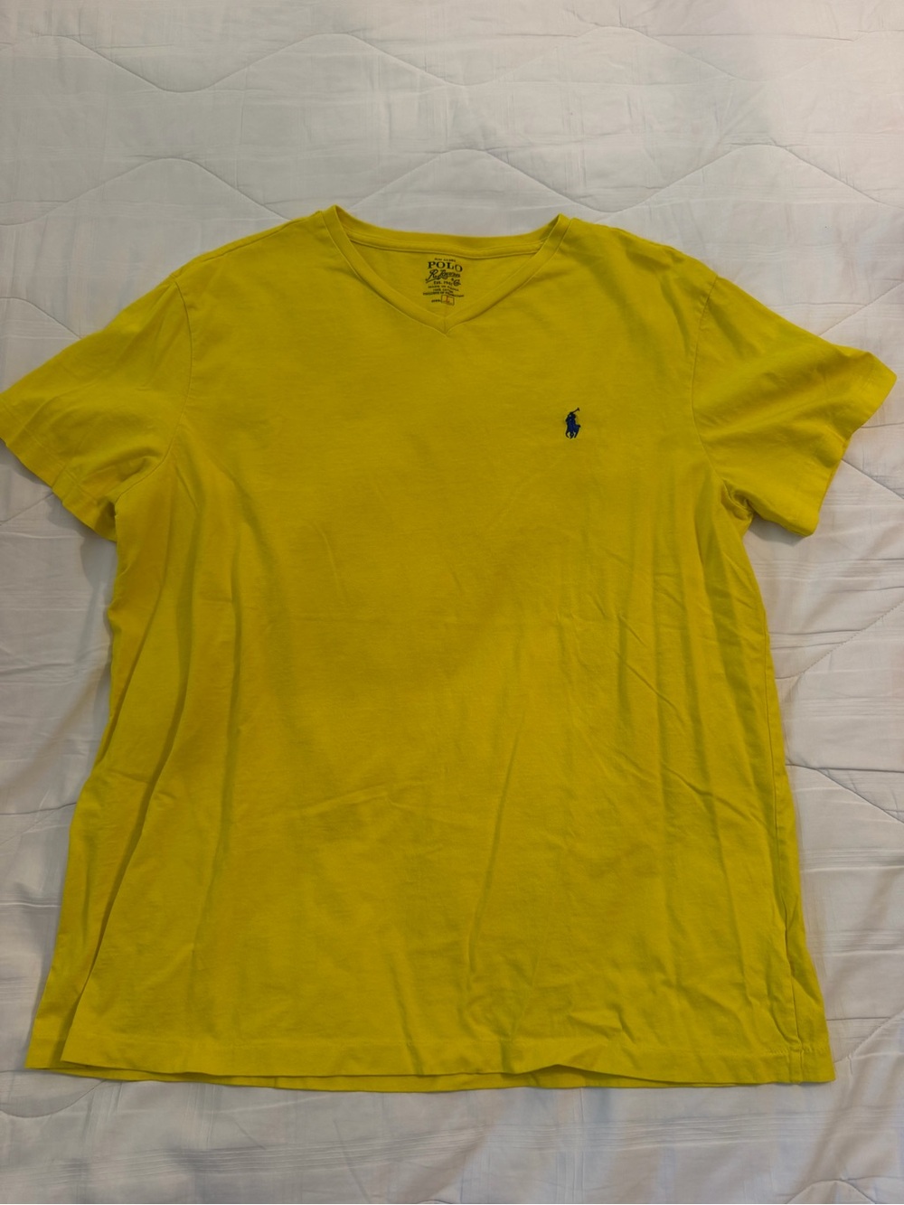 Polo by Ralph Lauren Men’s Yellow V-Neck with Navy Pony